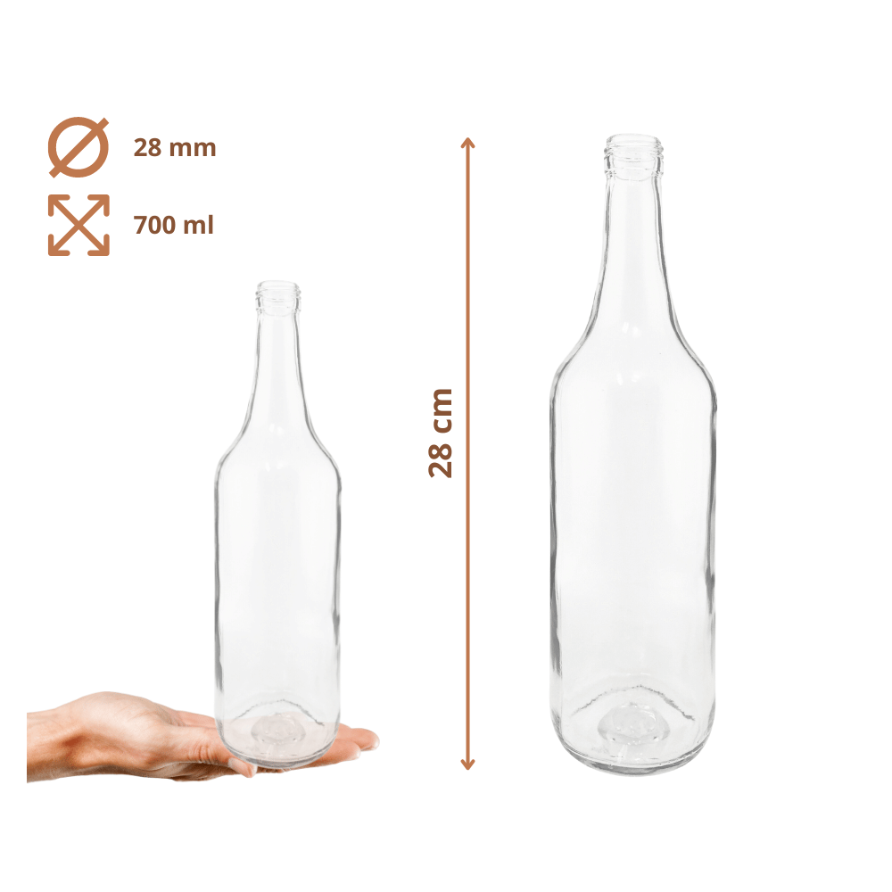 Butelki 700 ml na sok nalewkę syrop ocet tradycyjne fi28 10szt BEZ NAKRETEK
