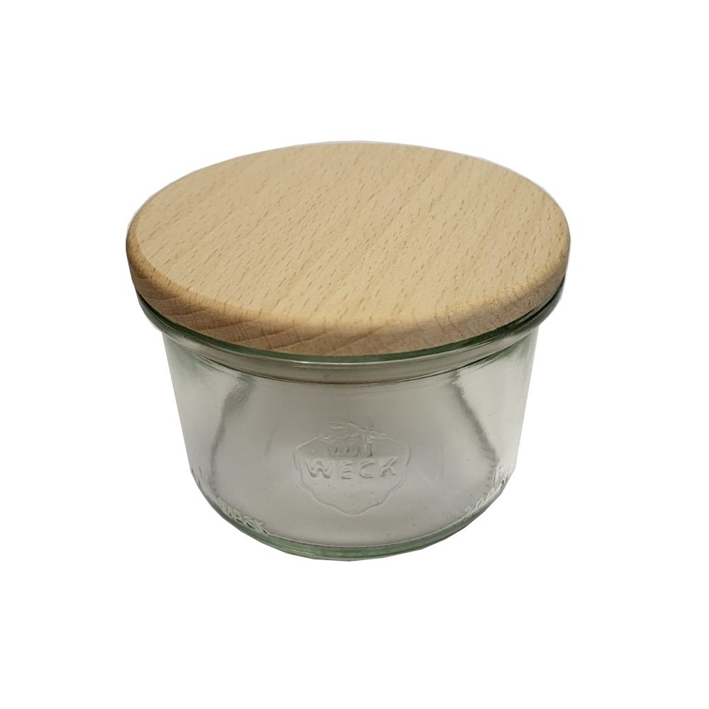Słoik Weck 200ml na pucharek MOLD żaroodporny drewniane wieko 1szt SOLIDNY
