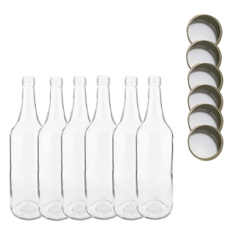 Butelki 700 ml na sok nalewkę syrop ocet tradycyjne fi28 6szt NAKRĘTKI