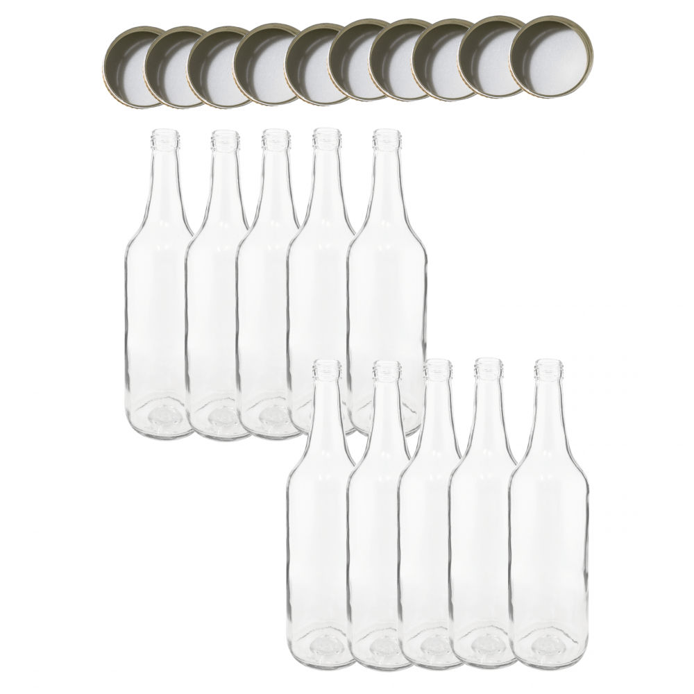 Butelki 700 ml na sok nalewkę syrop ocet tradycyjne fi28 10szt NAKRĘTKI