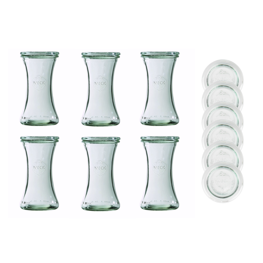 Słoiki Weck 200 ml słoiki szklane ozdobne DELI przyprawy wieka szklane 6szt