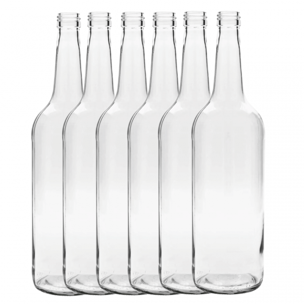 Butelki 1000 ml 1L na sok nalewkę syrop ocet tradycyjne fi28 6szt BEZ NAKRETEK