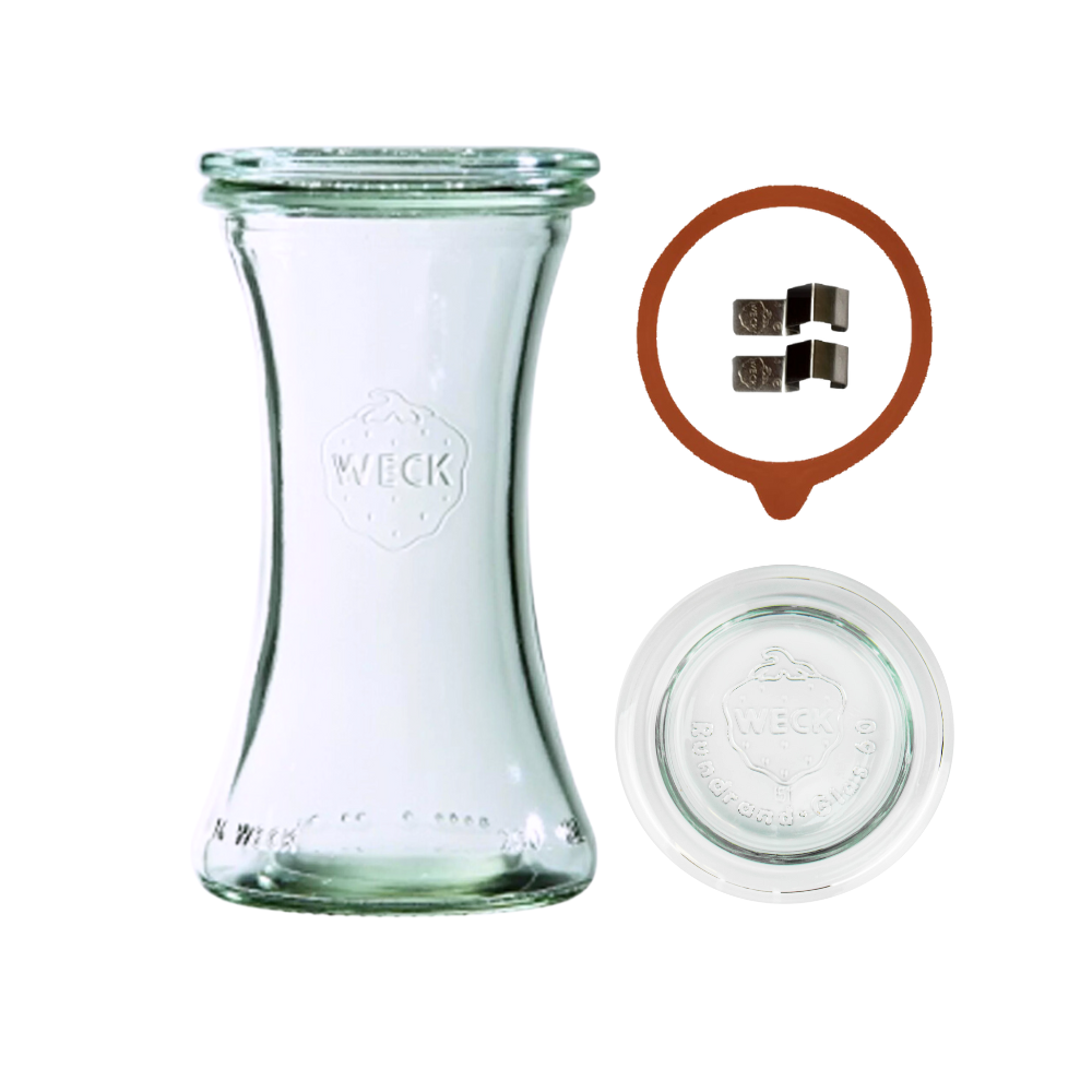 Słoik Weck 200 ml pucharek DELI żaroodporny dżem zapinki wieko gumka 1szt