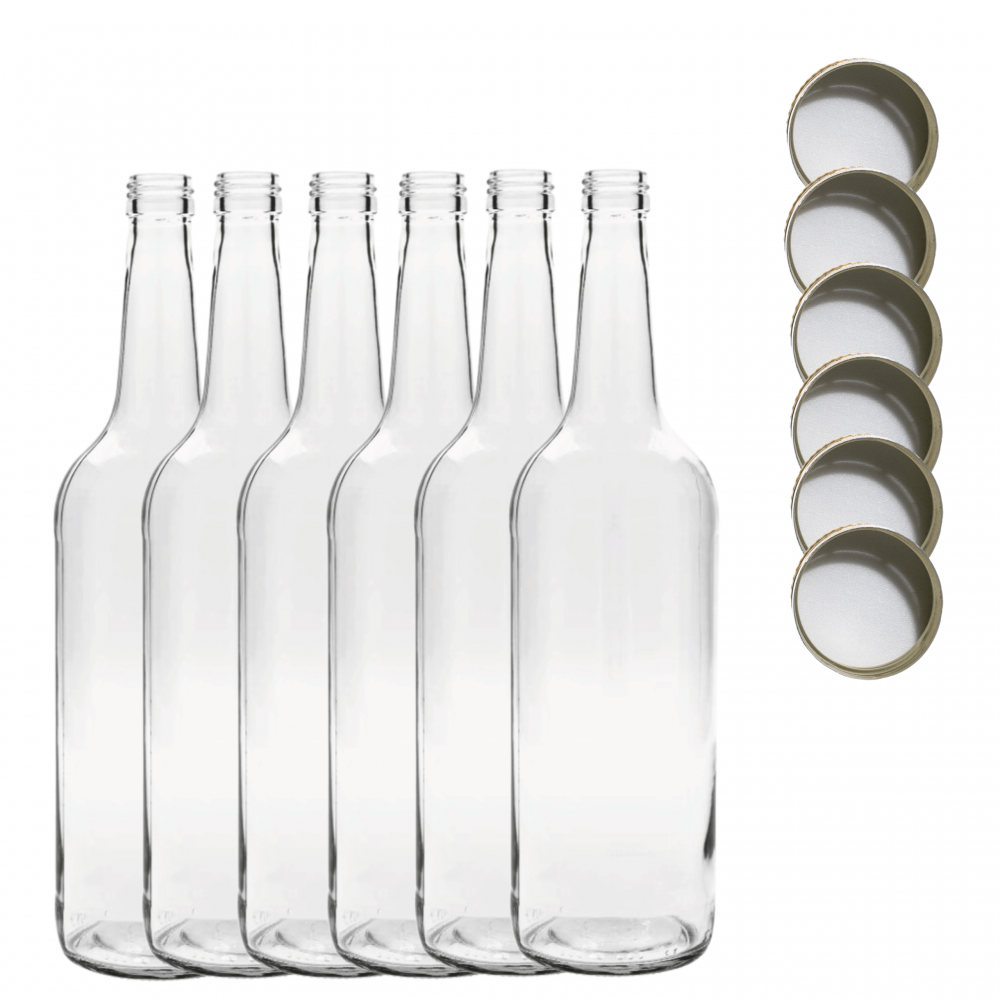 Butelki 1000 ml 1L na sok nalewkę syrop ocet tradycyjne fi28 6szt NAKRĘTKI