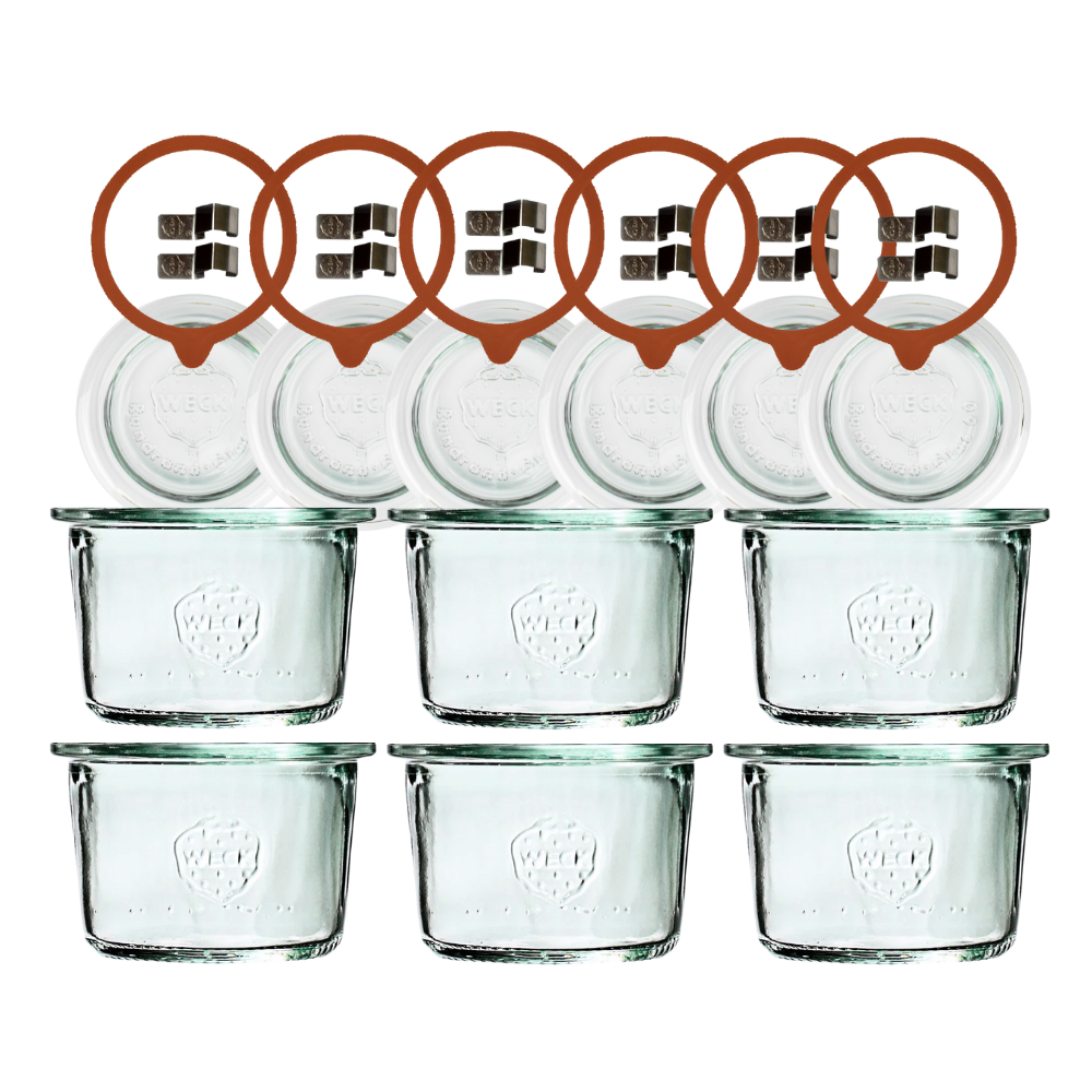 Słoiki Weck 80 ml przetwory MOLD żaroodporne dżem zapinki wieko gumka 6szt