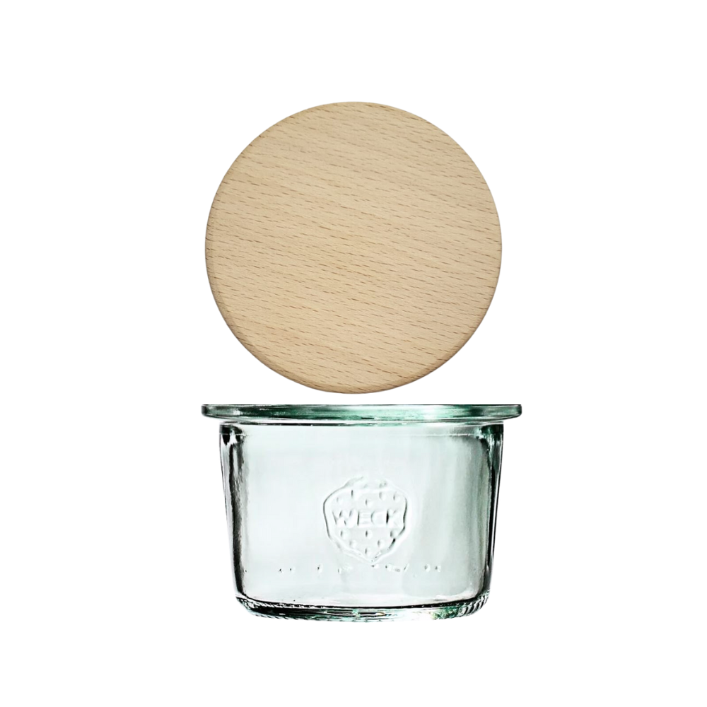 Słoik Weck 80ml na przetwory MOLD żaroodporny drewniane wieko 1szt SOLIDNY