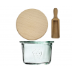 Słoik Weck 80ml na przetwory MOLD żaroodporny drewniane wieko 1szt miarka
