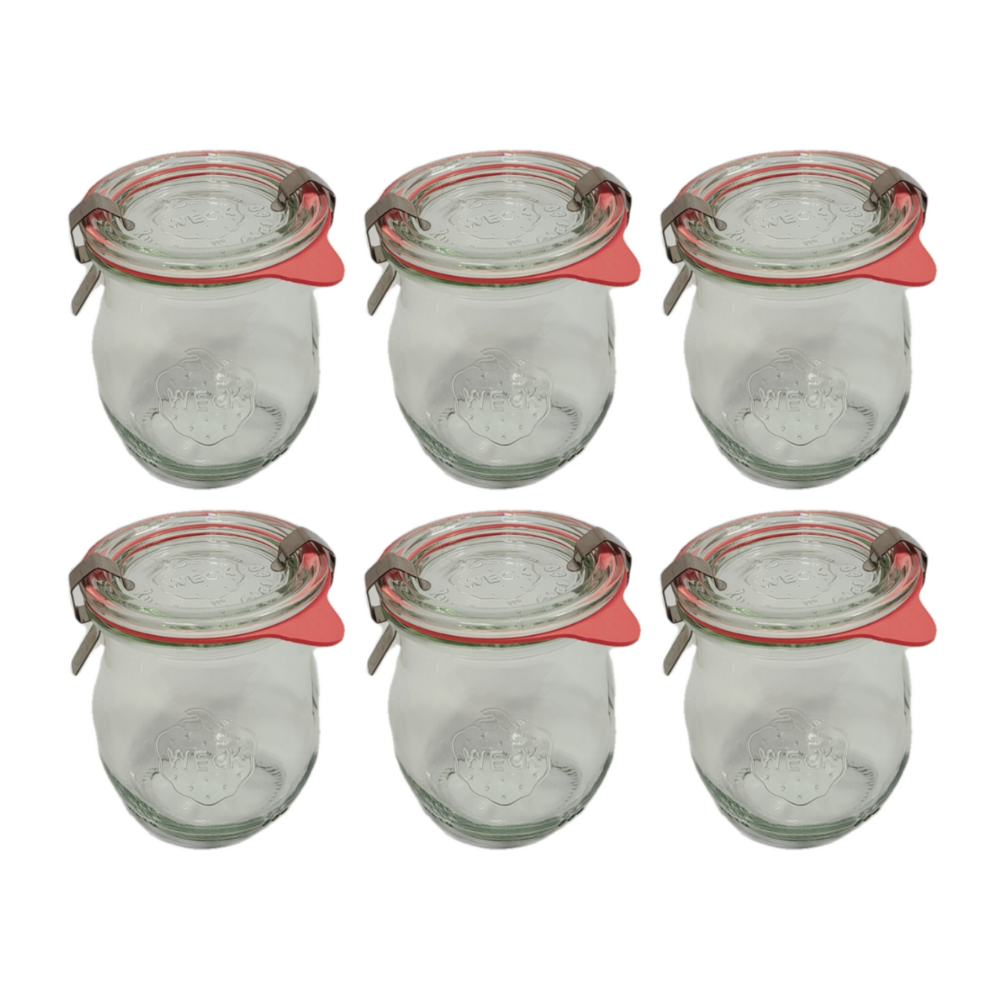 Słoiki Weck 220ml przetwory TULIP żaroodporne dżem zapinki wieko gumka 6szt