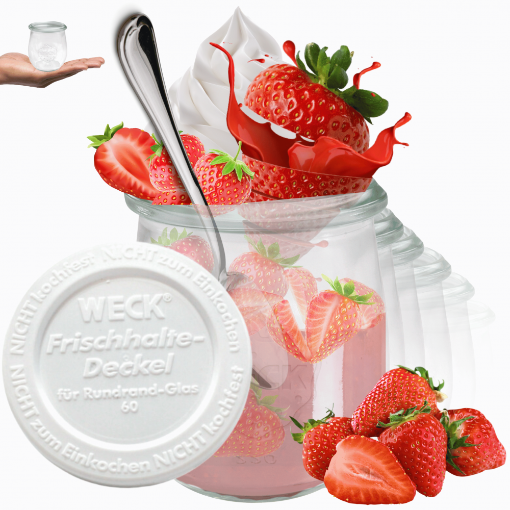 Słoiki Weck 220ml przetwory TULIP żaroodporne weki plastikowe wieka 6szt