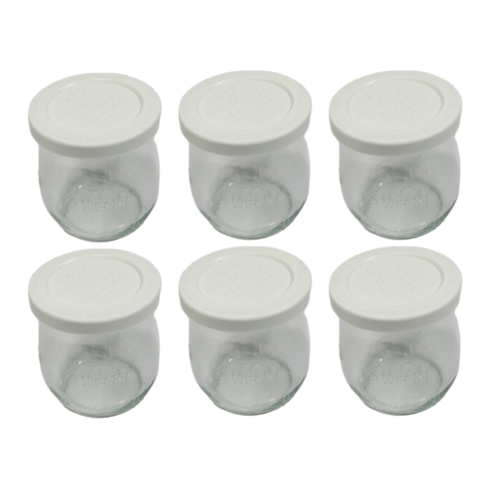 Słoiki Weck 220ml przetwory TULIP żaroodporne weki plastikowe wieka 6szt