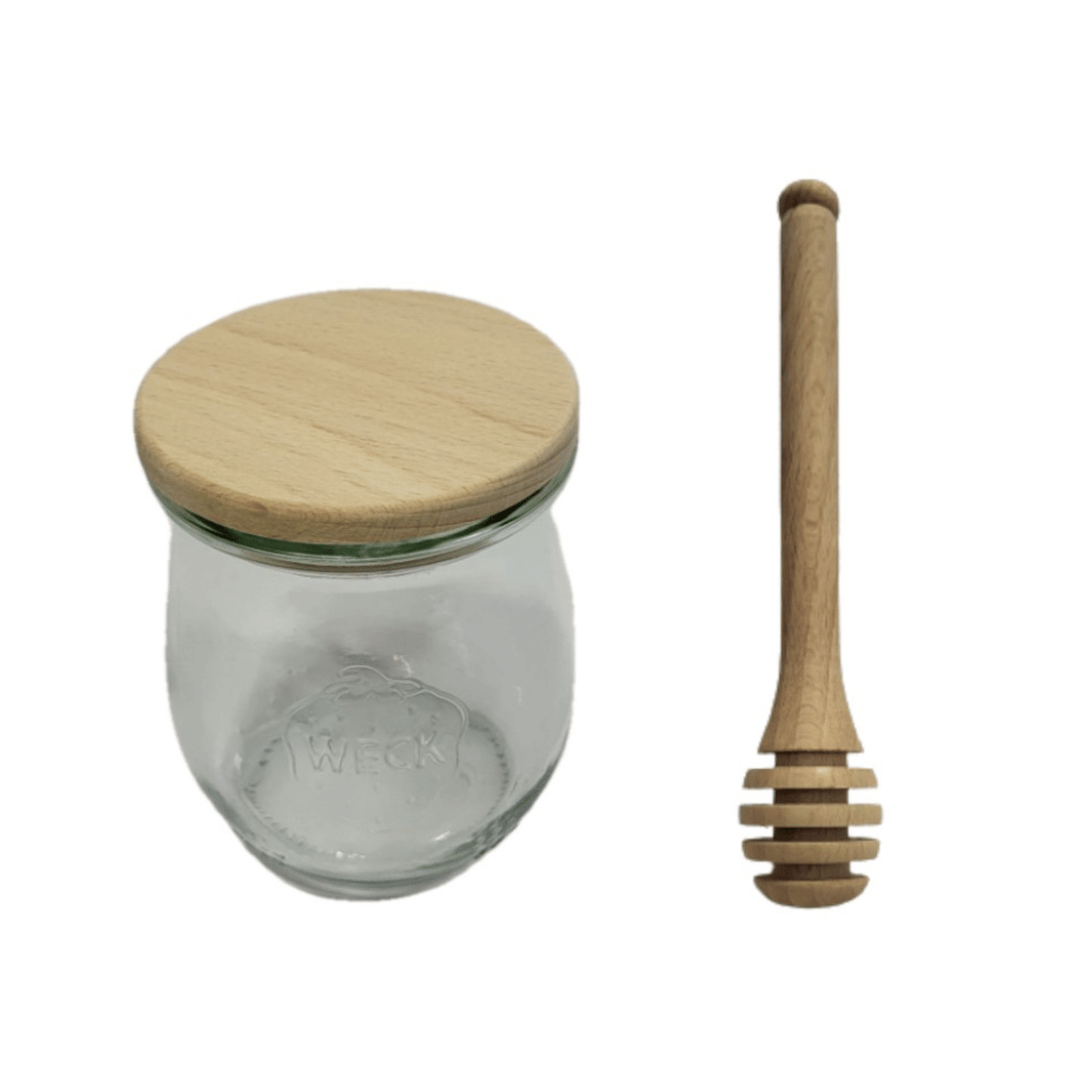 Słoik Weck 220ml przetwory TULIP żaroodporny drewniane wieko 1szt nabierak