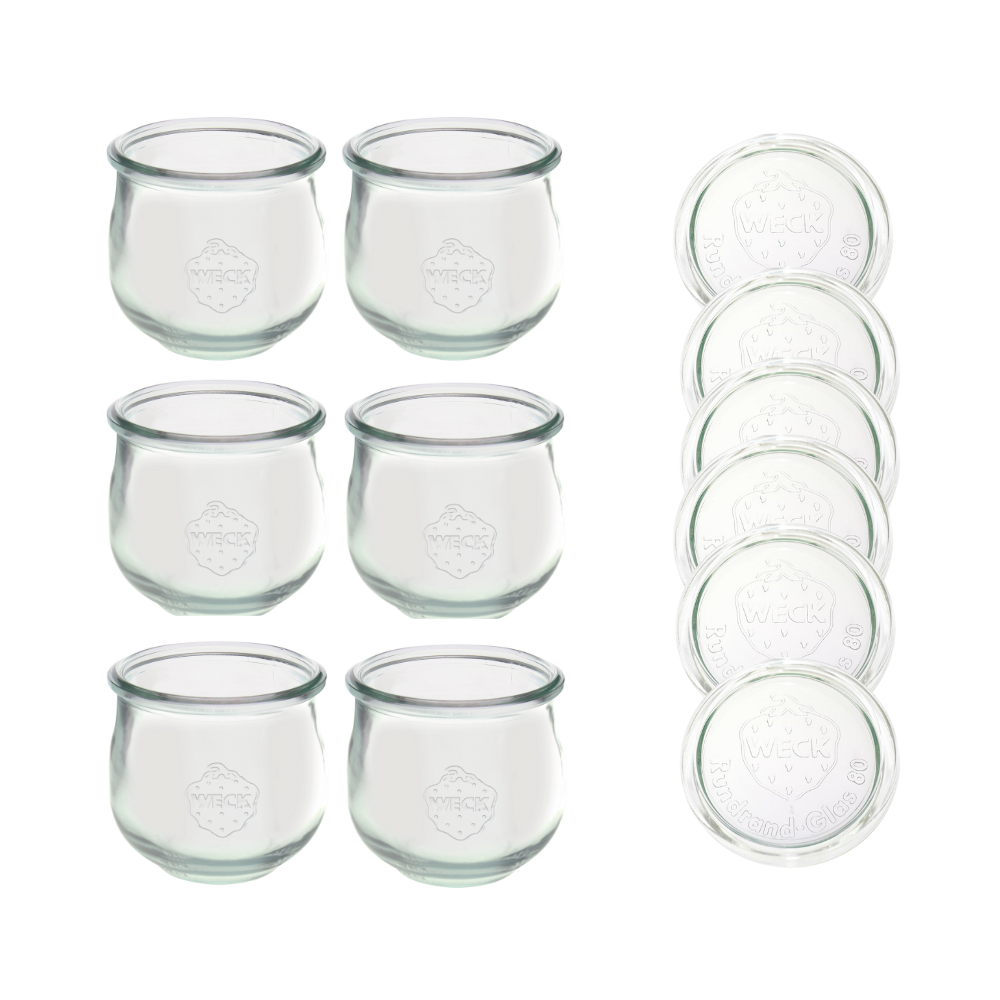 Słoiki Weck 370 ml słoiki szklane ozdobne TULIP przyprawy wieka szklane 6szt