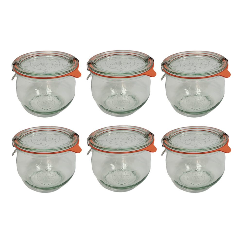 Słoiki Weck 370 ml przetwory TULIP żaroodporne dżem zapinki wieko gumka 6szt