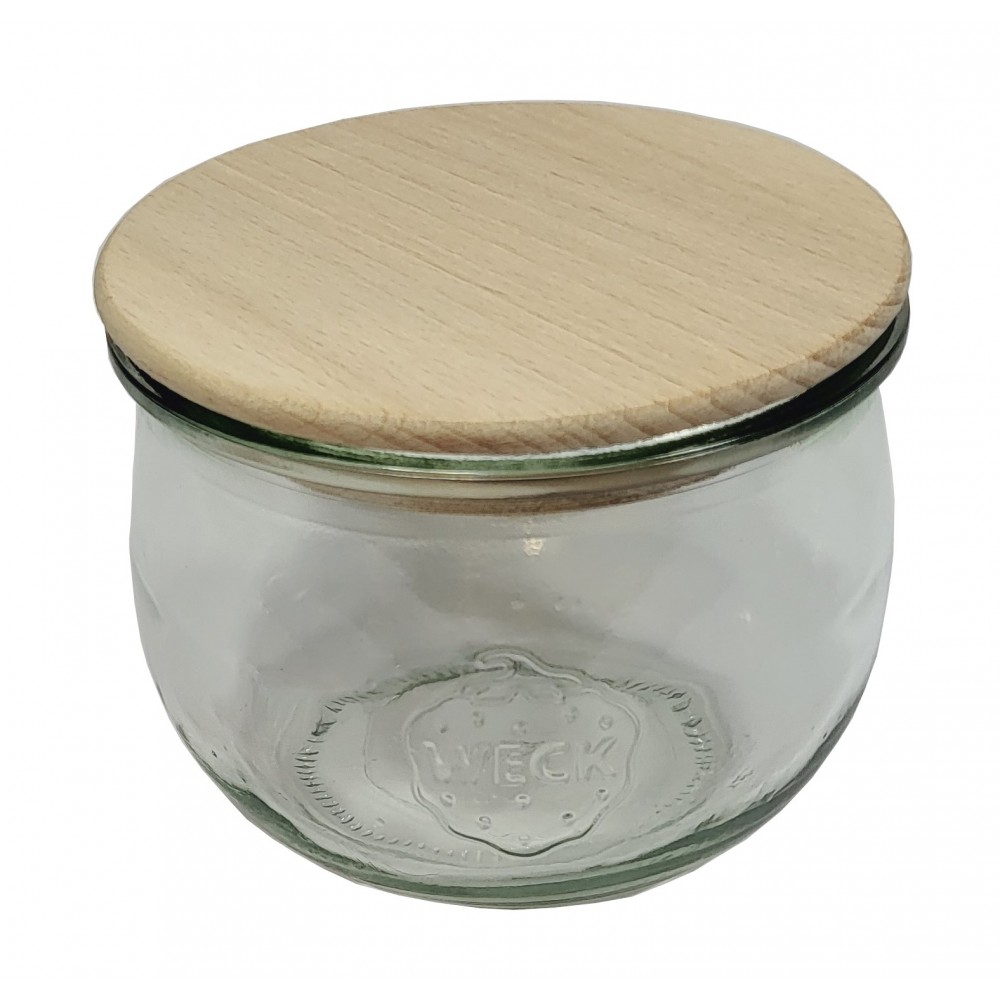 Słoik Weck 370ml na przetwory TULIP żaroodporny drewniane wieko 1szt SOLIDNY