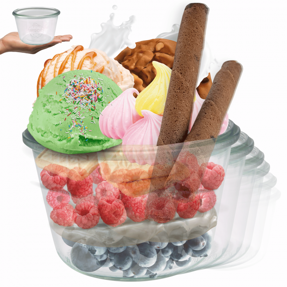 Słoiki Weck 370 ml słoiki szklane ozdobne MOLD na deserki pucharki 12szt