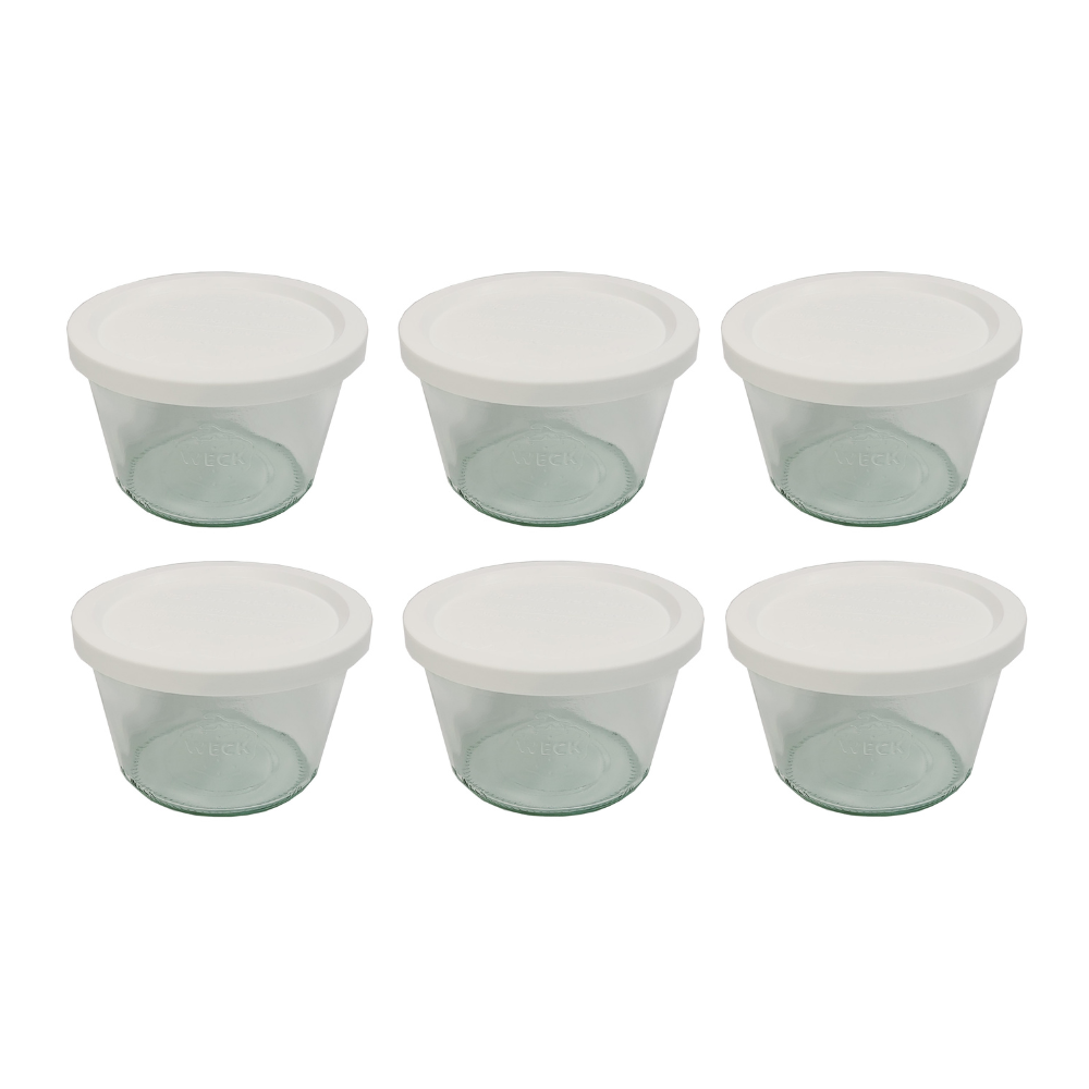 Słoiki Weck 370ml przetwory MOLD żaroodporne weki plastikowe wieka 6szt