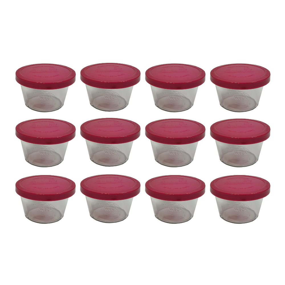 Słoiki Weck 370ml przetwory MOLD żaroodporne silikonowe wieka 12szt TRWAŁE