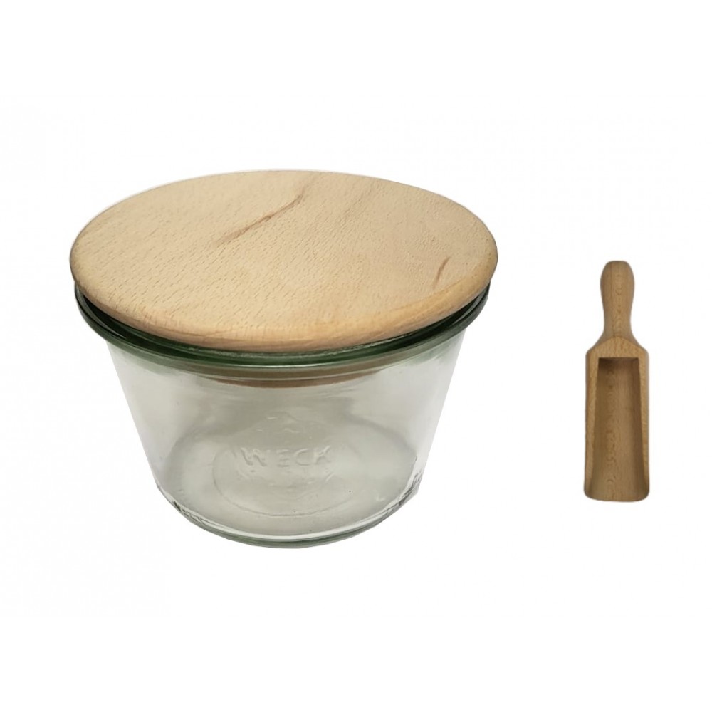 Słoik Weck 370ml na przetwory MOLD żaroodporny drewniane wieko 1szt miarka