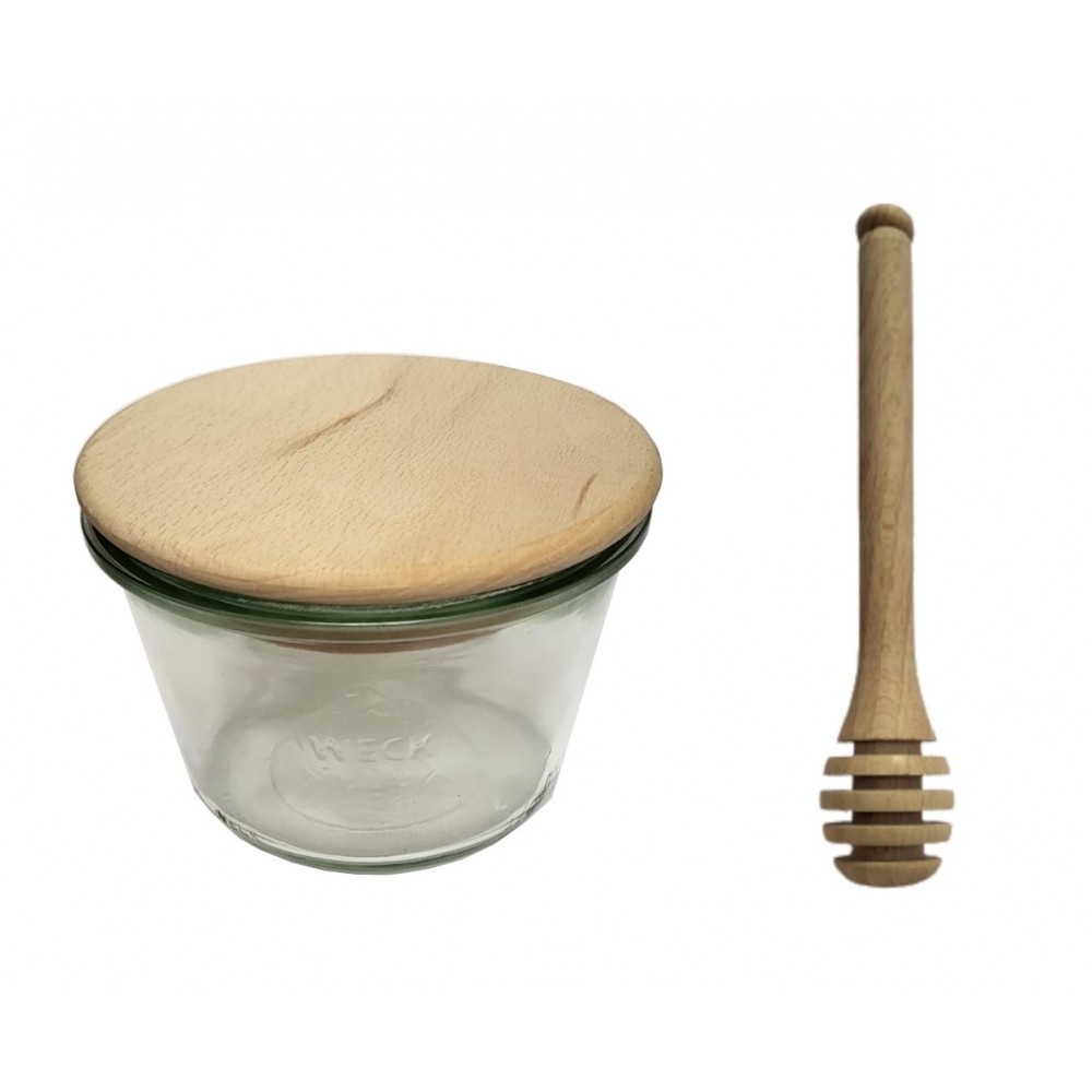 Słoik Weck 370ml przetwory MOLD żaroodporny drewniane wieko 1szt nabierak