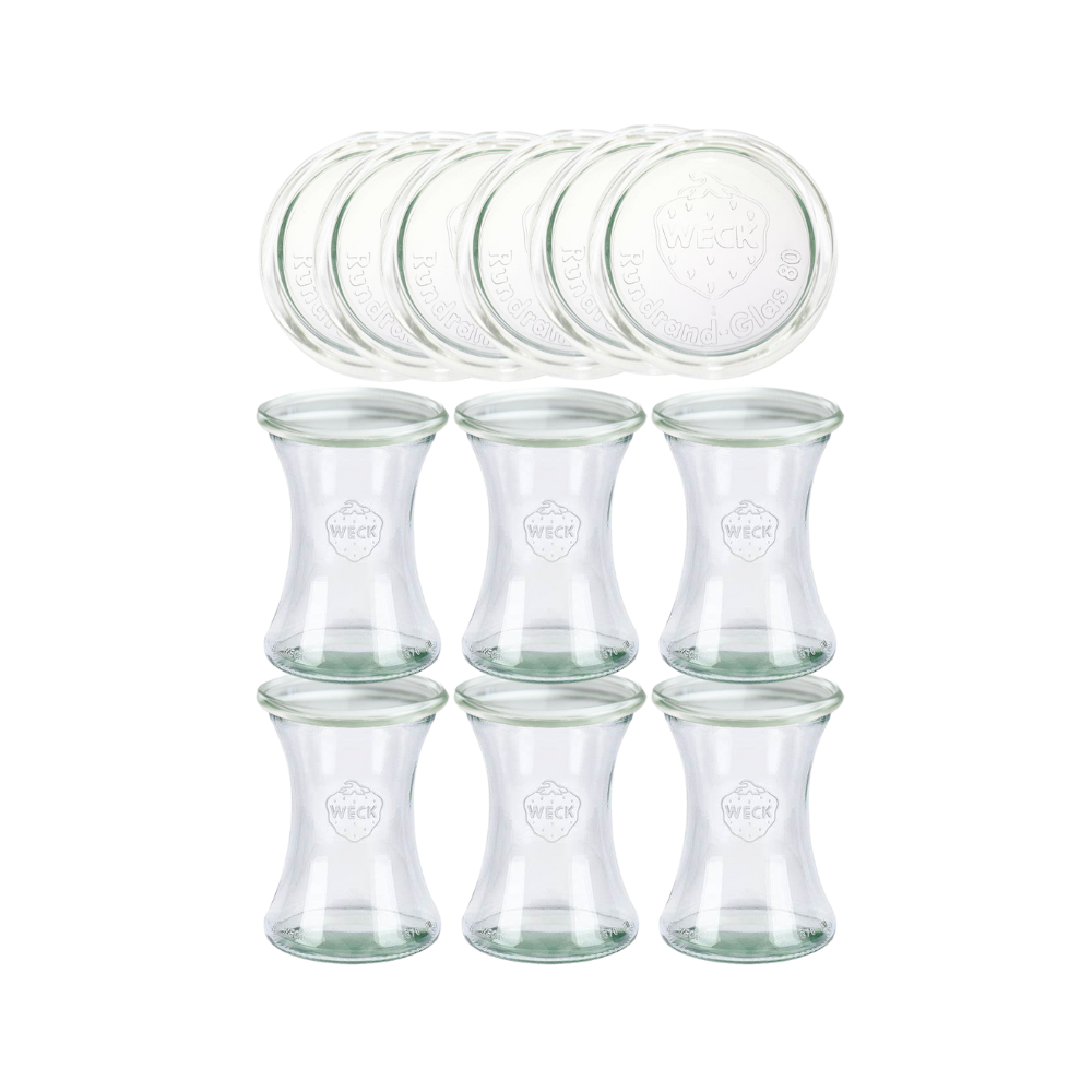 Słoiki Weck 370ml słoiki szklane ozdobne DELI przyprawy wieka szklane 6szt