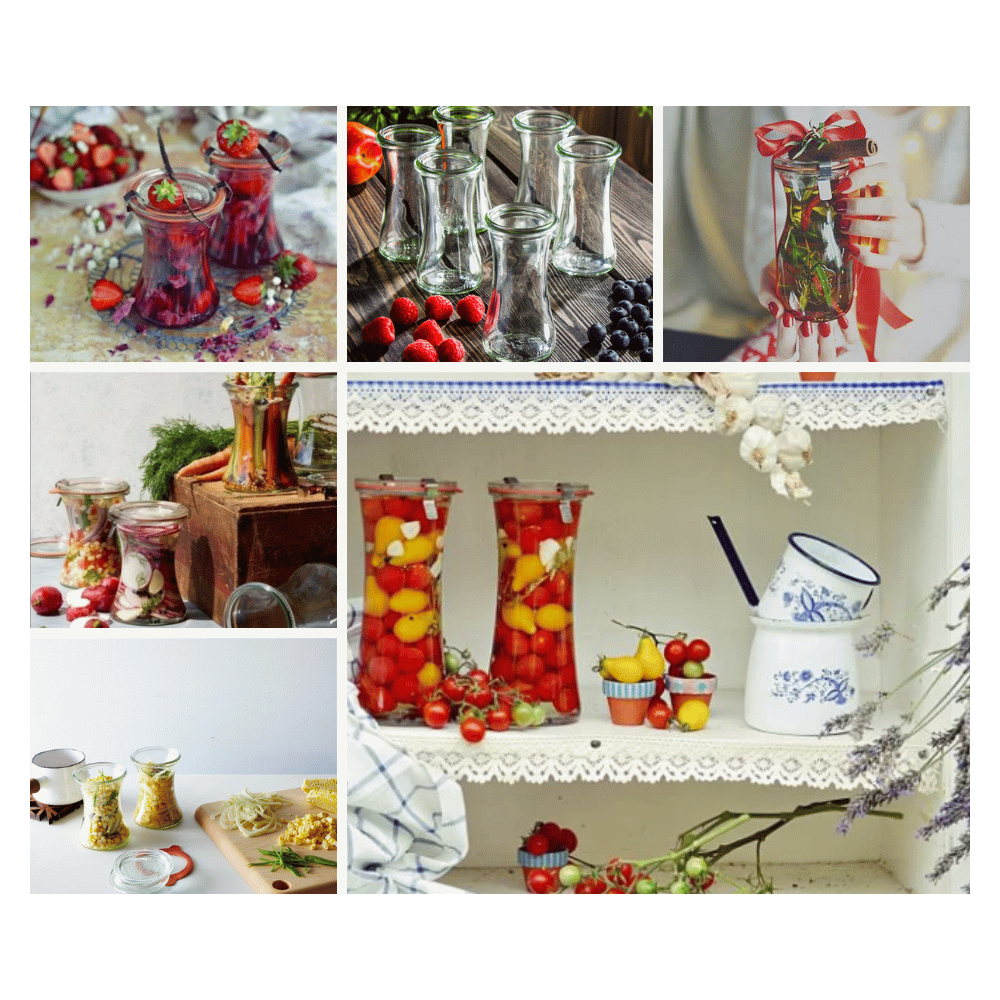 Słoiki Weck 370ml słoiki szklane ozdobne DELI przyprawy wieka szklane 6szt