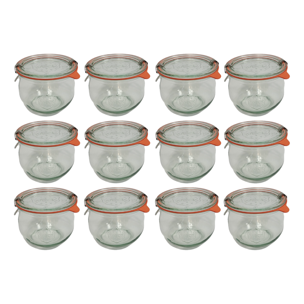 Słoiki Weck 580ml 0,5L ogórki TULIP żaroodp dżem zapinki wieko gumka 12szt