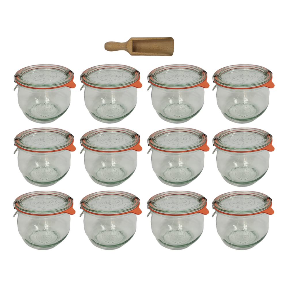 Słoiki Weck 580ml 0,5L przetwory TULIP słoik miara spinki wieko gumka 12szt