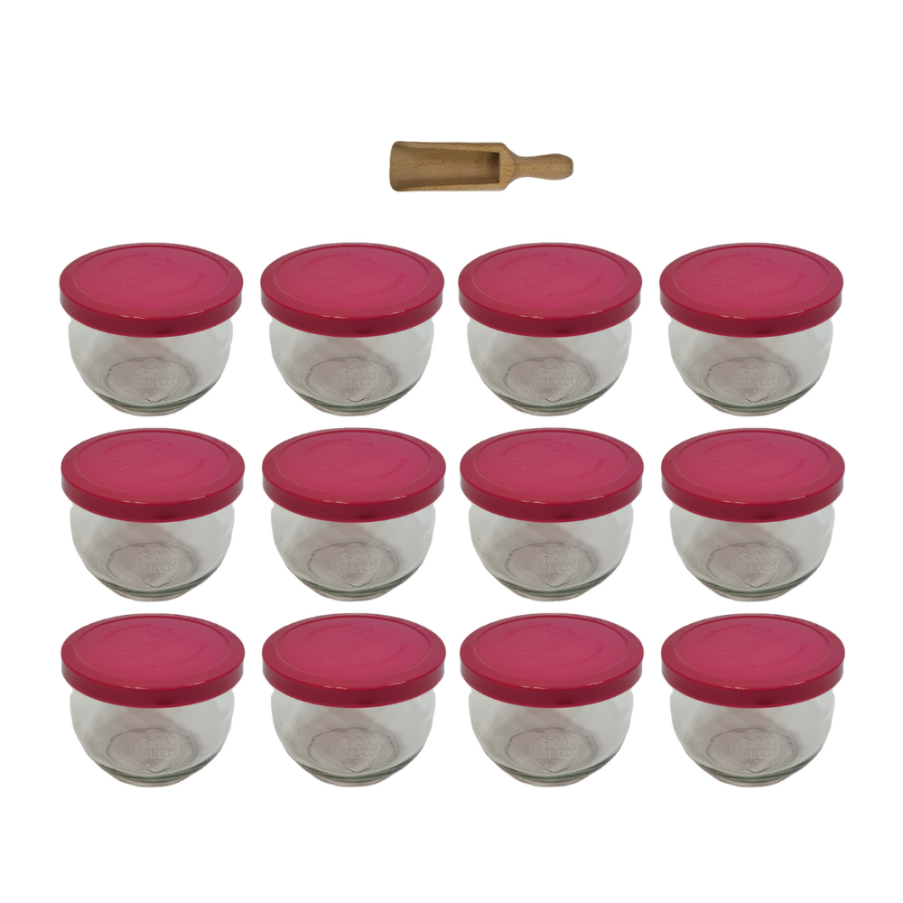 Słoiki Weck 580ml 0,5L przetwory TULIP słoik silikonowe wieko 12szt miarka