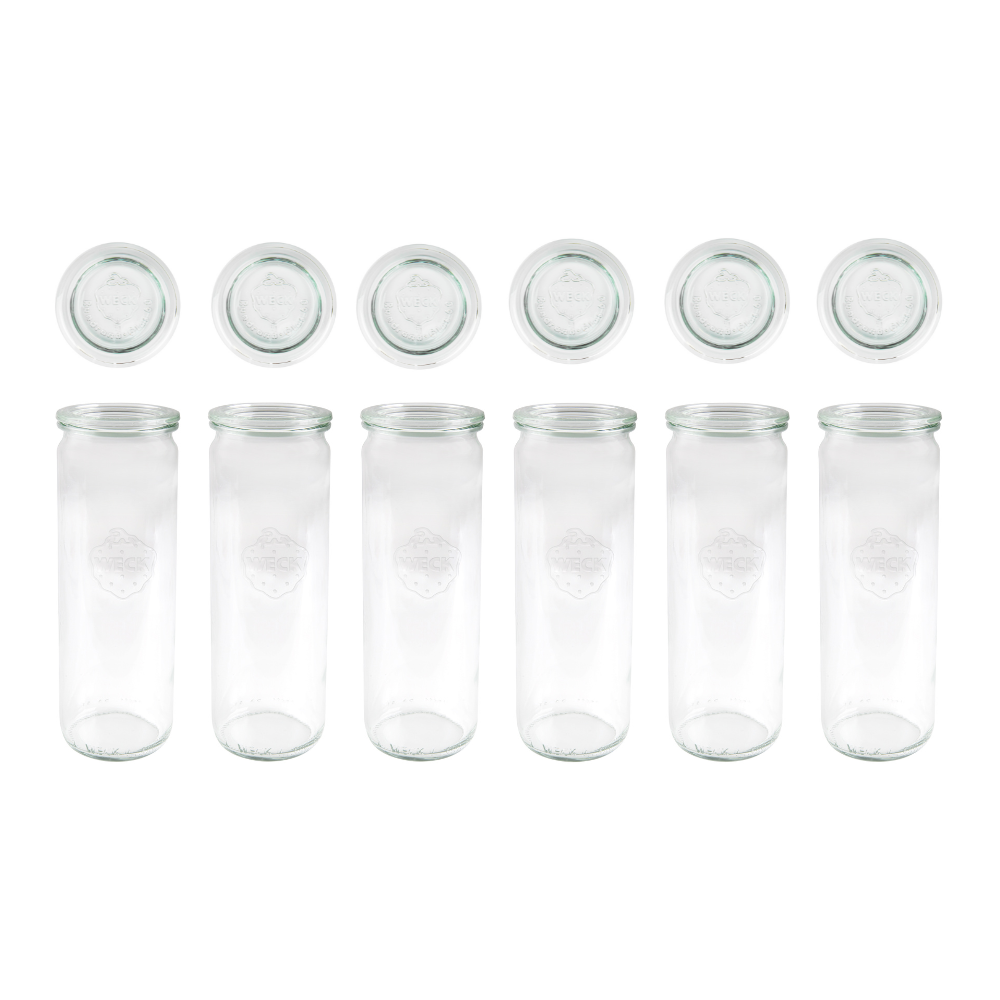 Słoiki Weck 600ml słoiki szklane pojemniki CYLINDER wieka szklane 6szt