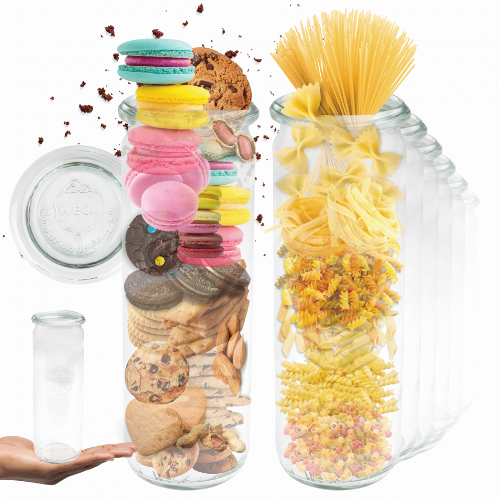 Słoiki Weck 600ml słoiki szklane pojemniki CYLINDER wieka szkło 12szt