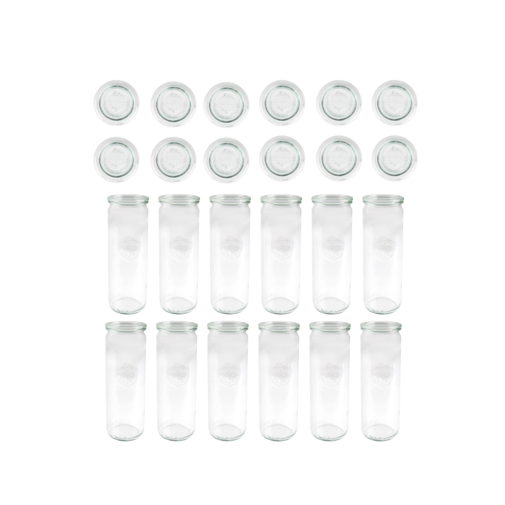 Słoiki Weck 600ml słoiki szklane pojemniki CYLINDER wieka szkło 12szt