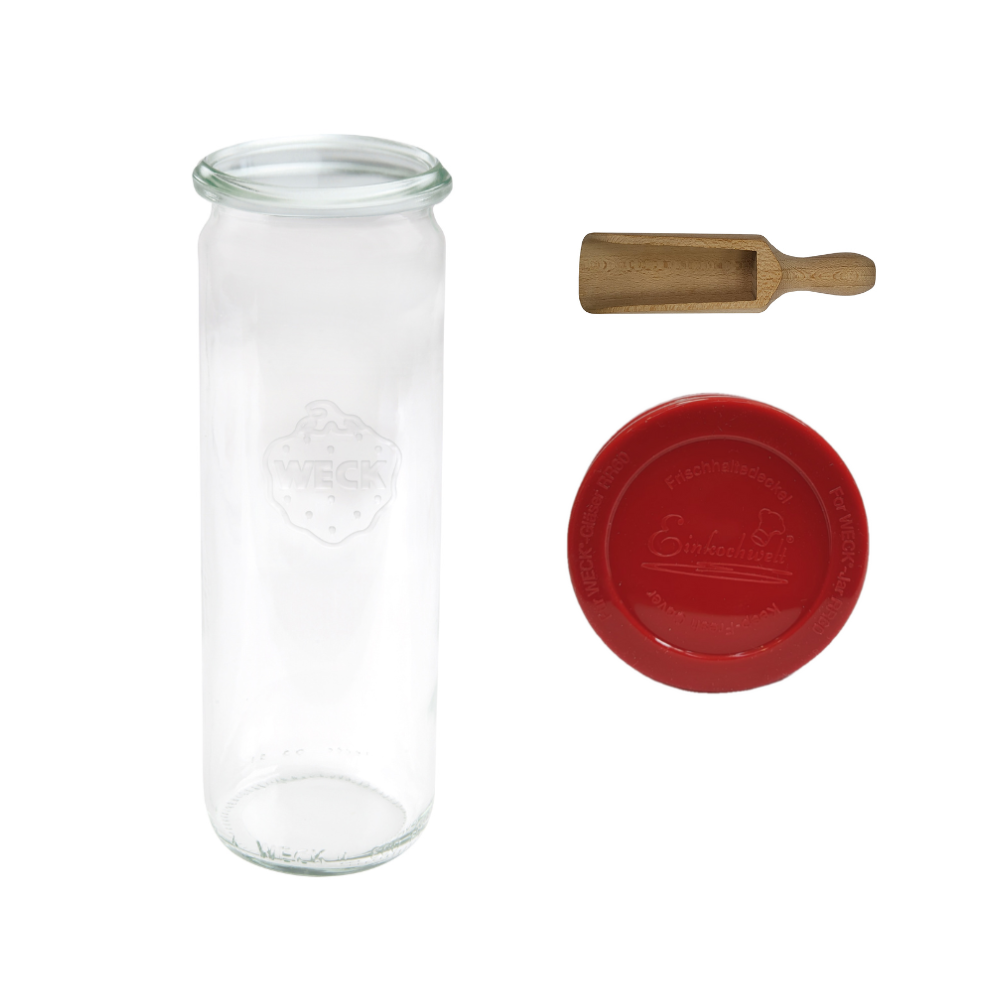 Słoik Weck 600ml na kaw? CYLINDER żaroodporny silikonowe wieko 1szt miarka