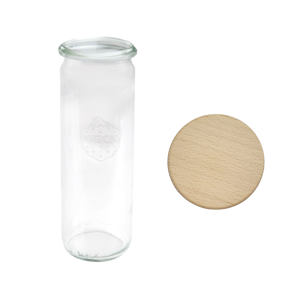 Słoik Weck 600ml na cukierki CYLINDER żaroodporny drewniane wieko 1szt SOLIDNY