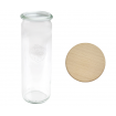 Słoik Weck 600ml na cukierki CYLINDER żaroodporny drewniane wieko 1szt SOLIDNY