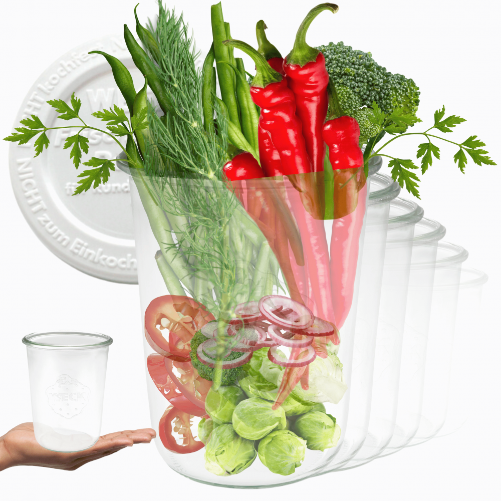 Słoiki Weck 850ml do kiszenia MOLD żaroodporne weki plastikowe wieka 6szt