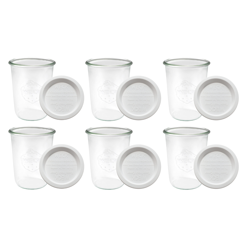 Słoiki Weck 850ml do kiszenia MOLD żaroodporne weki plastikowe wieka 6szt