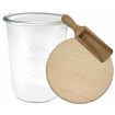 Słoik Weck 850ml na ciastka MOLD drewniane wieko z uszczelką 1szt miarka