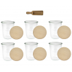 Słoiki Weck 850ml MOLD ładne drewniane wieka 6szt miarka SUCHE PRODUKTY