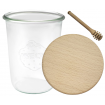 Słoik Weck 850ml do miodu MOLD drewniane szczelne wieko 1szt nabierak