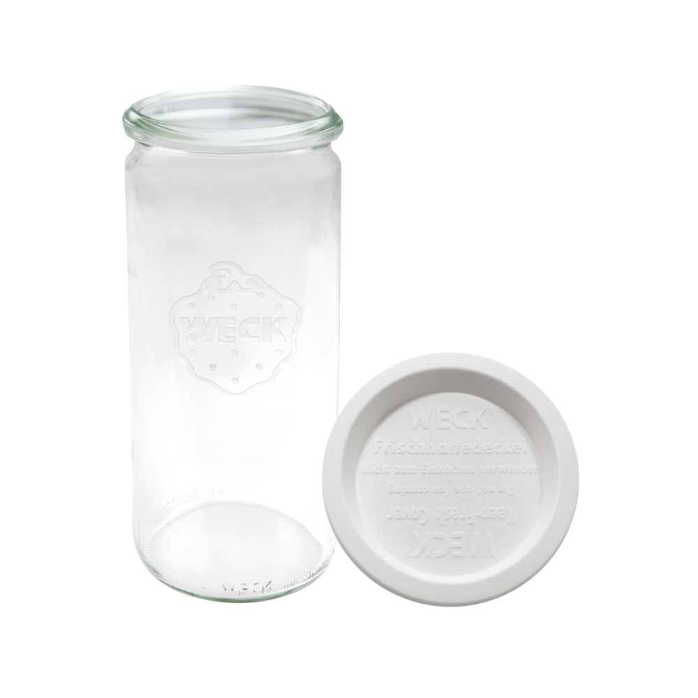 Słoik Weck 1l CYLINDER plastikowe wieko 1szt do kaszy ryżu kawy 1040ml 