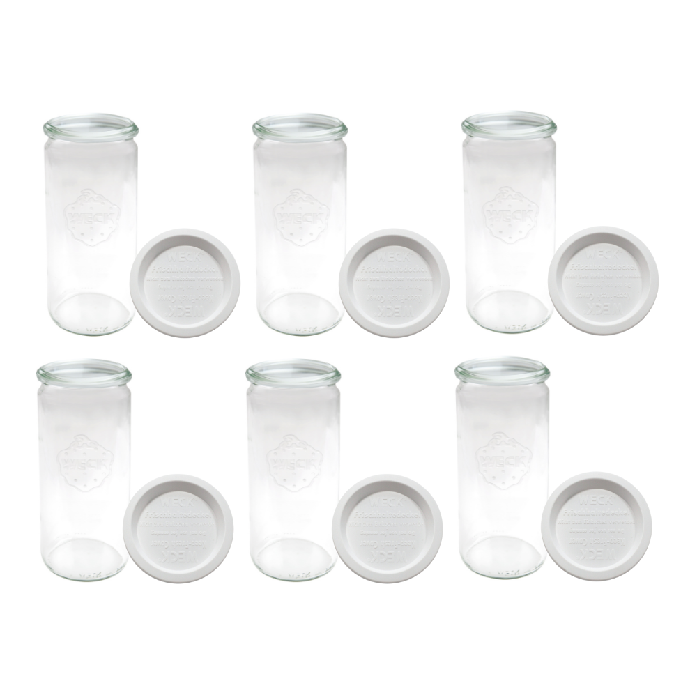 Słoiki Weck 1l CYLINDER do sypkich produktów plastik wieka 6szt 1040