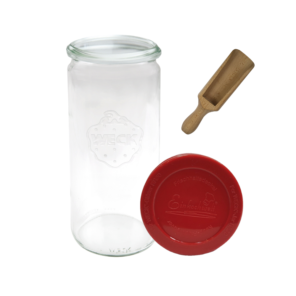 Słoik Weck 1l na płynne produkty CYLINDER silikonowe wieko 1szt miarka 1040