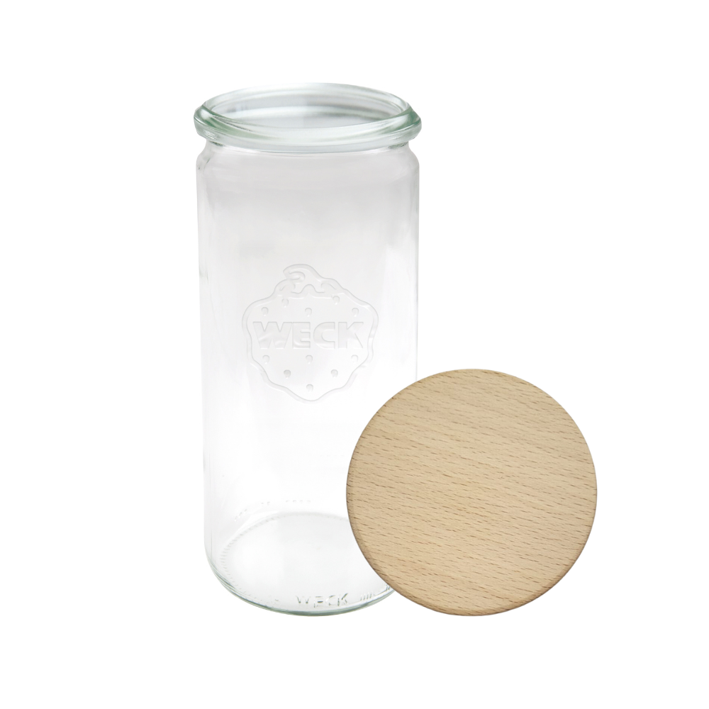 Słoik Weck 1l na cukierki CYLINDER 1040ml weki drewniane wieko 1szt