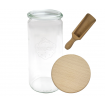 Słoik Weck 1l 1040ml weki CYLINDER szczelne drewniane wieko 1szt miarka