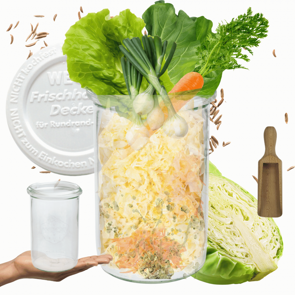 Słoik Weck 1050ml wek 1l  MOLD produkty sypkie plastikowe wieko MIARKA 1szt