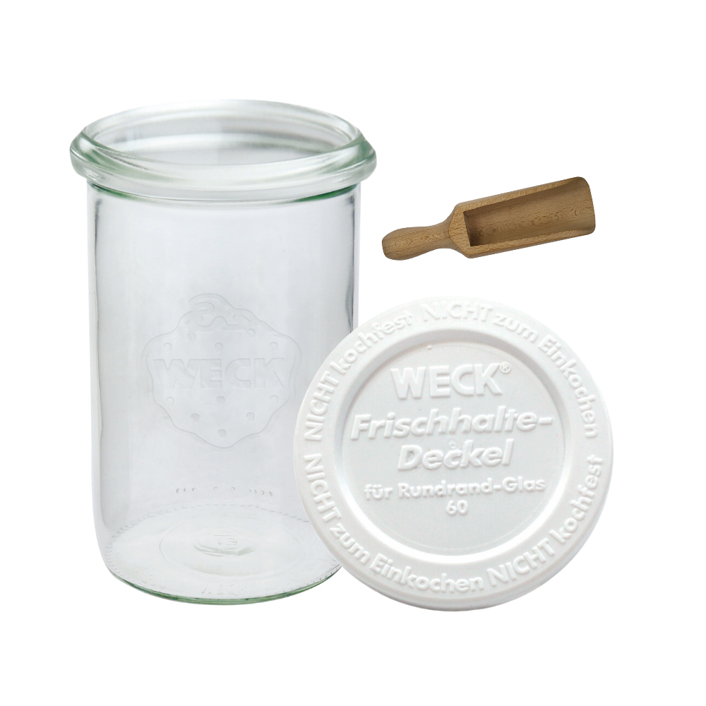 Słoik Weck 1050ml wek 1l  MOLD produkty sypkie plastikowe wieko MIARKA 1szt