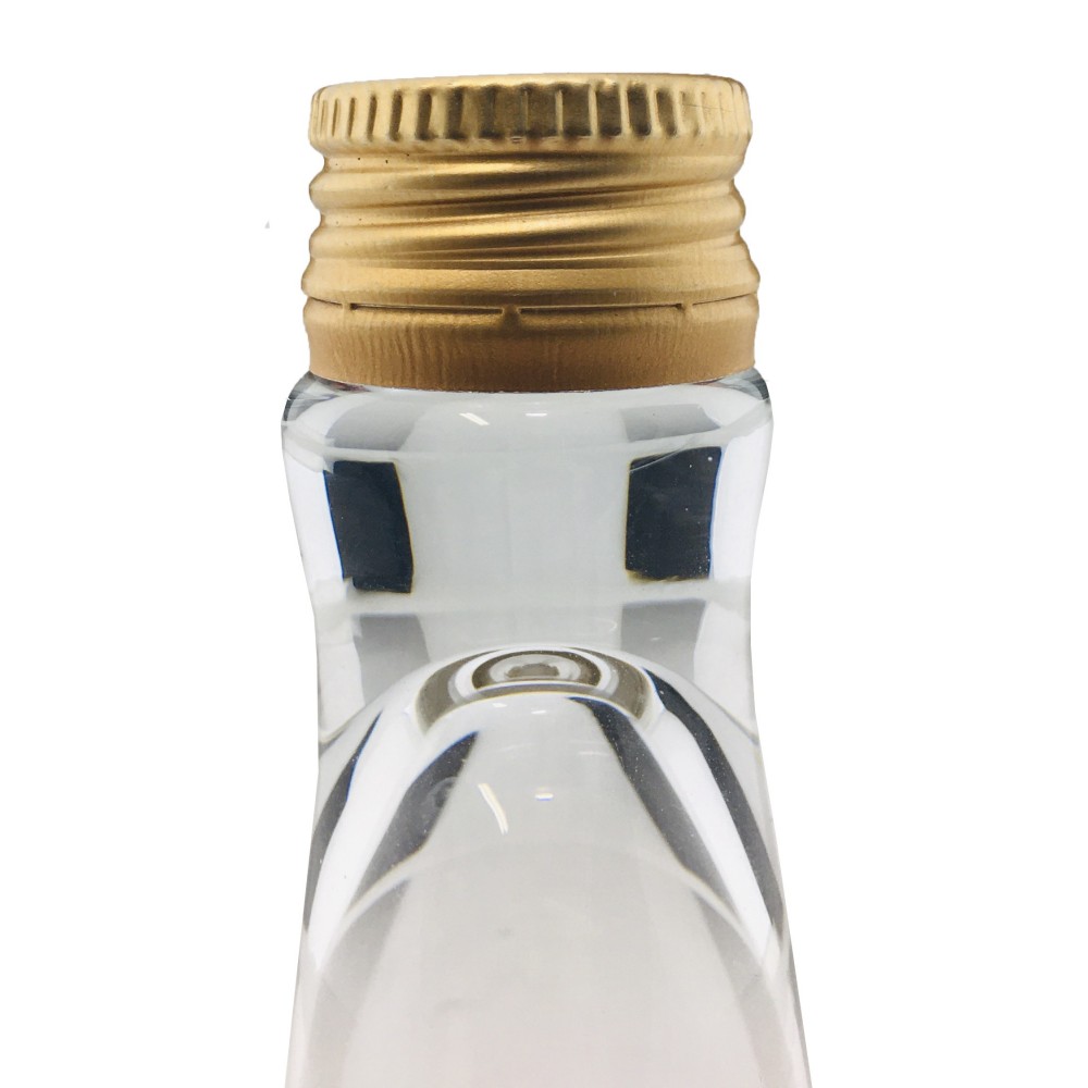 Butelka monopolowa 700 ml z gwintem fi 28 mm · złota nakrętka · Komplet 6 sztuk