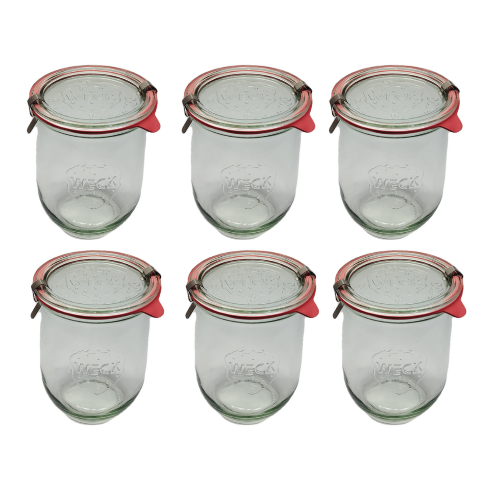Słoiki Weck 1l 1062ml TULIP żaroodporne zapinki wieko gumka 6szt