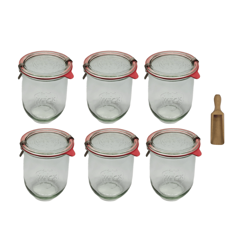 Słoiki Weck 1l 1062ml soki TULIP miarka spinki wieko gumka 6szt