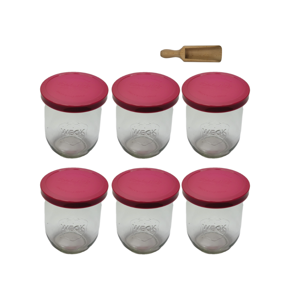 Słoiki Weck 1062ml 1l weki wek TULIP szczelne silikonowe wieko 6szt miarka